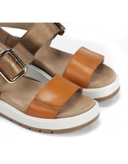 Fluchos Δερμάτινα Πέδιλα Καφέ Bronze 2166