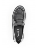 Gabor Δερμάτινα Loafers Μαύρα Με Τρούκς 55303