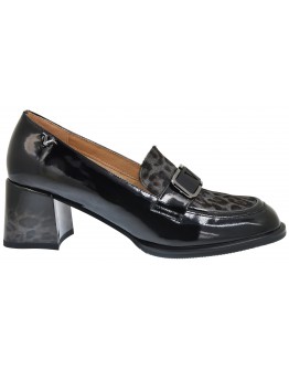 V 1969 Δερμάτινες Γόβες Λουστρίνι Μαύρες - Leopard 236