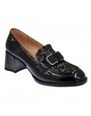 V 1969 Δερμάτινες Γόβες Λουστρίνι Μαύρες - Leopard 236