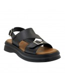 Mago Δερμάτινα Πέδιλα Μαύρα 2422025