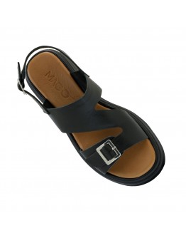 Mago Δερμάτινα Πέδιλα Μαύρα 2422025
