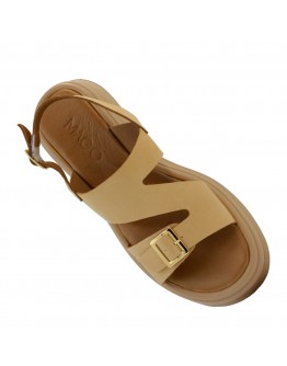 Mago Δερμάτινα Πέδιλα Nude 2422025