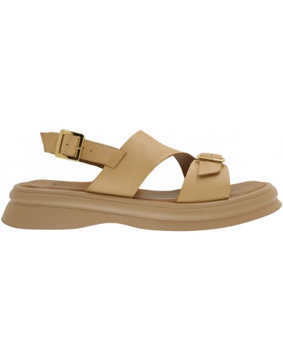 Mago Δερμάτινα Πέδιλα Nude 2422025