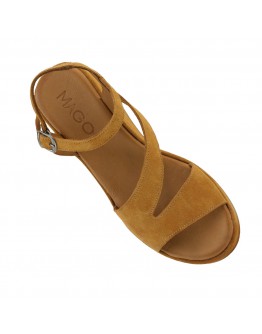 Mago Δερμάτινες Πλατφόρμες Camel 06112603