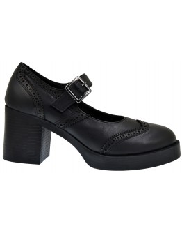 Mago Δερμάτινες Γόβες - Oxford Μαύρες 24806