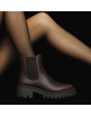 Mago Δερμάτινα Μποτάκια Καφέ 24107