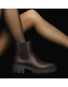 Mago Δερμάτινα Μποτάκια Καφέ 24107