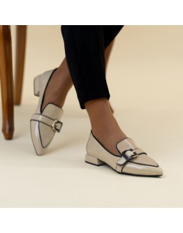 MLV Δερμάτινα Loafers Μπεζ Lea 119