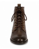 MLV Δερμάτινα Μποτάκια Καφέ Croco Regina 04
