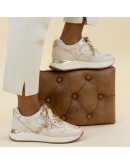 MLV Δερμάτινα Sneakers Μπεζ Amanda 20