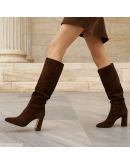 Mourtzi Δερμάτινες Μπότες Καφέ 71425