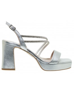 Mourtzi Δερμάτινα Πέδιλα Ασημί 553G20