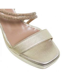 Mourtzi Δερμάτινα Πέδιλα Χρυσά 553G20