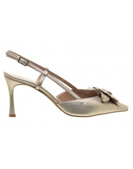 Mourtzi Δερμάτινες Γόβες Μπεζ Μεταλλικό 71614