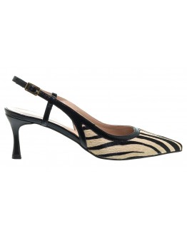 Mourtzi Δερμάτινες Γόβες Zebra Print-Pony Skin 56119