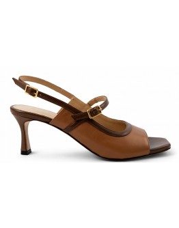 Mourtzi Δερμάτινα Πέδιλα Mule Καφέ-Ταμπά 553A35