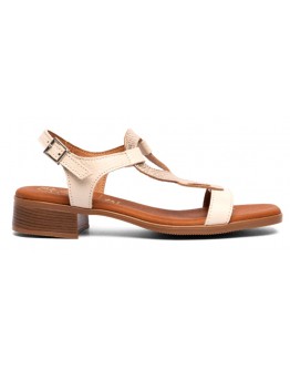 Oh My Sandals Δερμάτινα Πέδιλα Flat Εκρού 5893