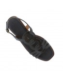 Oh My Sandals Δερμάτινα Πέδιλα Flat Dark Brown 5874