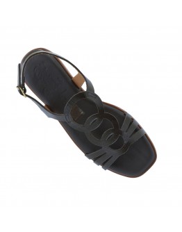 Oh My Sandals Δερμάτινα Πέδιλα Flat Dark Brown 5874