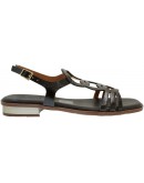 Oh My Sandals Δερμάτινα Πέδιλα Flat Dark Brown 5874