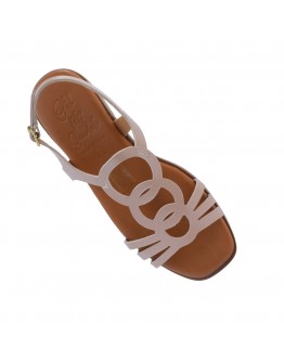 Oh My Sandals Δερμάτινα Πέδιλα Flat Nude 5874