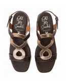 Oh My Sandals Δερμάτινα Πέδιλα Flat Καφέ 5893