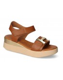 Oh My Sandals Δερμάτινες Πλατφόρμες Καφέ 5672