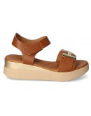 Oh My Sandals Δερμάτινες Πλατφόρμες Καφέ 5672
