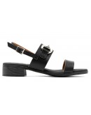 Oh My Sandals Δερμάτινα Πέδιλα Flat Μαύρα 5873