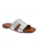 Oh My Sandals Δερμάτινα Πέδιλα Φλατ Μέντα 5814