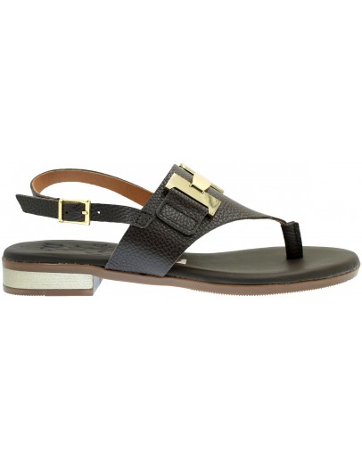 Oh My Sandals Δερμάτινα Πέδιλα Flat Καφέ 5860