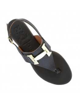 Oh My Sandals Δερμάτινα Πέδιλα Flat Καφέ 5860