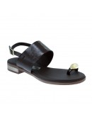 Oh My Sandals Δερμάτινα Πέδιλα Flat Καφέ 5862