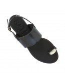 Oh My Sandals Δερμάτινα Πέδιλα Flat Καφέ 5862