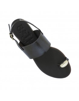 Oh My Sandals Δερμάτινα Πέδιλα Flat Καφέ 5862
