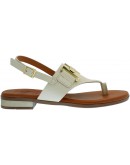Oh My Sandals Δερμάτινα Πέδιλα Flat Λευκά 5860
