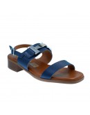 Oh My Sandals Δερμάτινα Πέδιλα Flat Μπλε 5892