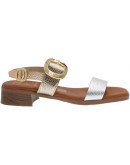 Oh My Sandals Δερμάτινα Πέδιλα Flat Rose Gold 5894