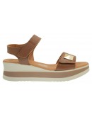 Oh My Sandals Δερμάτινες Πλατφόρμες Καφέ 5972