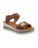 Oh My Sandals Δερμάτινες Πλατφόρμες Καφέ 5972