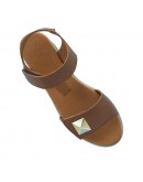 Oh My Sandals Δερμάτινες Πλατφόρμες Καφέ 5972