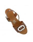 Oh My Sandals Δερμάτινες Πλατφόρμες Καφέ 5984
