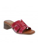 Oh My Sandals Δερμάτινα Mule Κόκκινα 5902