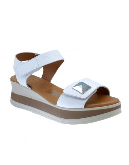 Oh My Sandals Δερμάτινες Πλατφόρμες Λευκές 5972