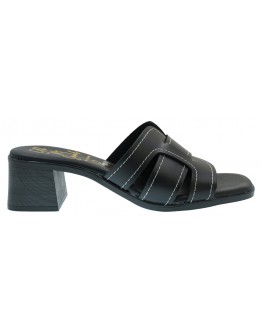 Oh My Sandals Δερμάτινα Mule Μαύρα 5902