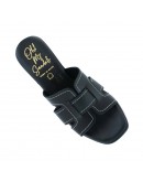 Oh My Sandals Δερμάτινα Mule Μαύρα 5902