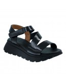 Oh My Sandals Δερμάτινες Πλατφόρμες Μαύρες 5955