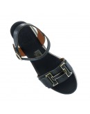 Oh My Sandals Δερμάτινες Πλατφόρμες Μαύρες 5981