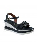 Oh My Sandals Δερμάτινες Πλατφόρμες Μαύρες 5981